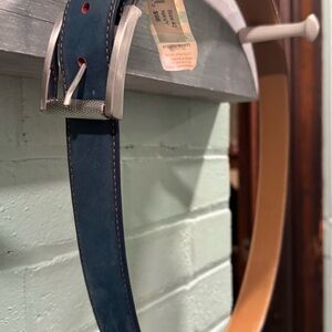 Robert Graham Navy Leather Belt